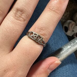 Sterling Silver Omega Phi Alpha Ring, size 7